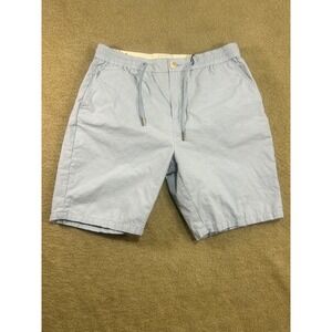 Scotch Soda Men's Light Blue Cotton Linen Blend Elastic Waist Shorts 31